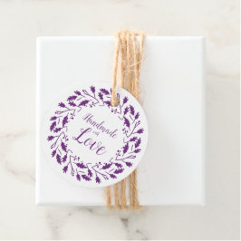 Etiquetas Para Lembrancinhas Handmade with Love Quote Design in Purple