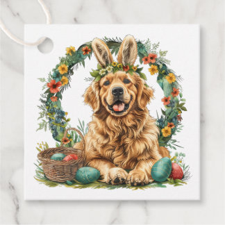 Etiquetas Para Lembrancinhas Happy Easter Golden Retriever Dog Bunny Ears