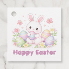Etiquetas Para Lembrancinhas Happy Easter Spring Design - Cute Easter Bunny