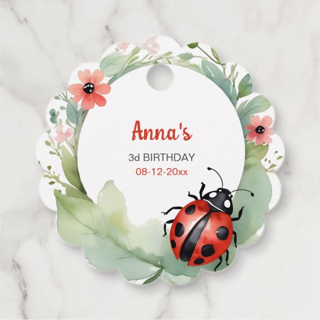 Etiquetas Para Lembrancinhas Happy Ladybug Birthday (Verso)