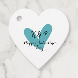 Etiquetas Para Lembrancinhas Happy Valentine's day turquoise heart name letter 