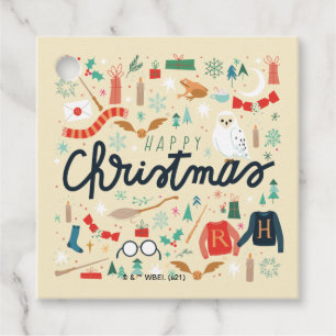Etiquetas Para Lembrancinhas Harry Potter   Feliz Natal Com Ícones Festivos