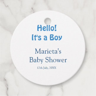 Etiquetas Para Lembrancinhas Hello ITS A BOY BABY SHOWER BLUE NAME DATE SIMPLE