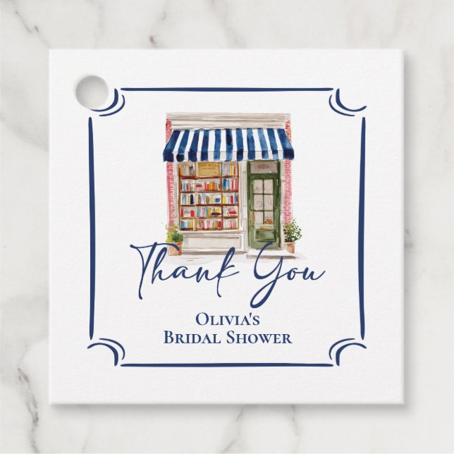 Etiquetas Para Lembrancinhas Her New Chapter Begins Book themed Bridal Shower (Frente)