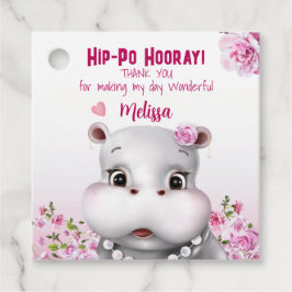 Etiquetas Para Lembrancinhas Hippo Pink Floral Girl Birday