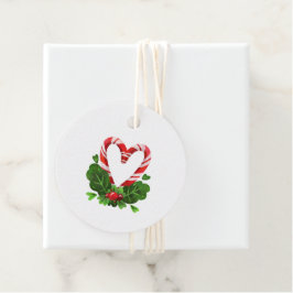 Etiquetas Para Lembrancinhas Holiday Candy Cane Heart Feliz Natal Festivo