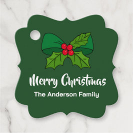 Etiquetas Para Lembrancinhas Holly Berry Bow Favor Tags