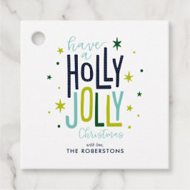 Etiquetas Para Lembrancinhas "Holly Jolly" Divertido e Festivo Natal
