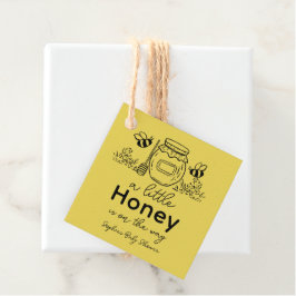Etiquetas Para Lembrancinhas Honey Hand-drawn Jar & Bees Yellow Baby Shower
