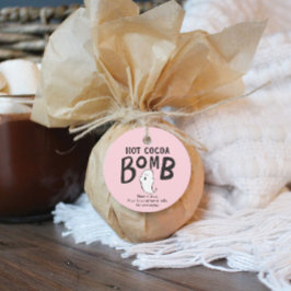Etiquetas Para Lembrancinhas Hot Chocolate Bomb Favor Pink Halloween