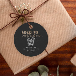 Etiquetas Para Lembrancinhas Idade para Perfecção Vintage Whiskey Birthday Blac