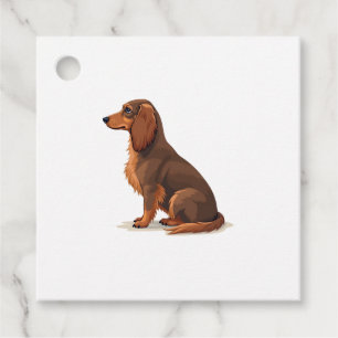 Etiquetas Para Lembrancinhas Ilustração de cachorro vista traseira de Dachshund