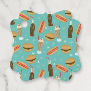 Etiquetas Para Lembrancinhas Ilustração retro do vintage da comida lixo do fa
