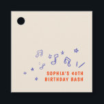 Etiquetas Para Lembrancinhas Ilustrações de Notas Musicais Caprichosas 40º Aniv<br><div class="desc">Tags de lembrancinha de festa de 40º aniversário divertidas e caprichosas com ilustrações lúdicas de notas musicais e estrelas. Adição perfeita para uma noite de piano comemorativa!</div>