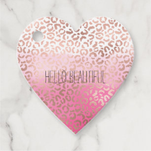 Etiquetas Para Lembrancinhas Impressão Leopard Cor d'Água Rosa Personalizada