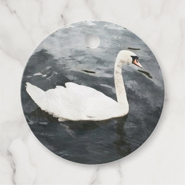 Etiquetas Para Lembrancinhas Impressionista Swan (Frente)