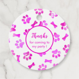 Etiquetas Para Lembrancinhas Impressões de pata de aquarela rosa