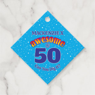 Etiquetas Para Lembrancinhas INCRÍVEL 50 LUZ DE Aniversário AZUL