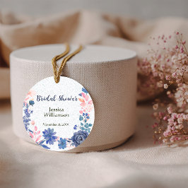Etiquetas Para Lembrancinhas Indigo Blush Florais Personalizar Chá de Noiva