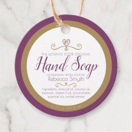 Etiquetas Para Lembrancinhas Ingredientes manuais de sabão de ouro púrpura etiq