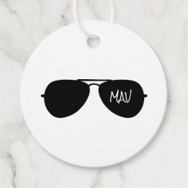 Etiquetas Para Lembrancinhas Iniciais do Piloto de Silhouette de Óculos Solares