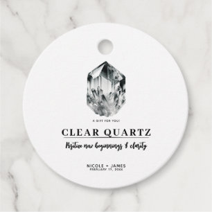 Etiquetas Para Lembrancinhas Início de Cristal de Quartzo Claro & Casamento de