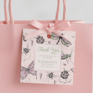 Etiquetas Para Lembrancinhas Inseto de Jardim Fofo Rosa Obrigado