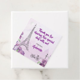 Etiquetas Para Lembrancinhas Iris Roxo de Paris Obrigado Francês