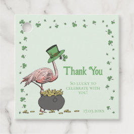 Etiquetas Para Lembrancinhas Irish Shamrock Flamingo Thank You