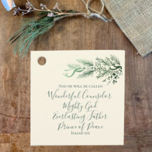 Etiquetas Para Lembrancinhas Isaiah, 9:6 Natal Personalizado do Príncipe Pine d