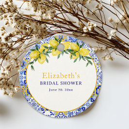 Etiquetas Para Lembrancinhas Italian watercolor tiles with lemon, Bridal Shower