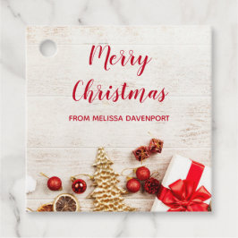 Etiquetas Para Lembrancinhas Itens de Natal em um Conselho Russo de Madeira