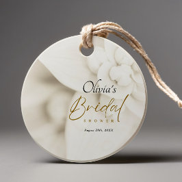 Etiquetas Para Lembrancinhas Ivory Bloom e Elegante Chá de panela de Script Dou