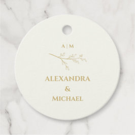 Etiquetas Para Lembrancinhas Ivory Botanical Minimalist Wedding Thank You