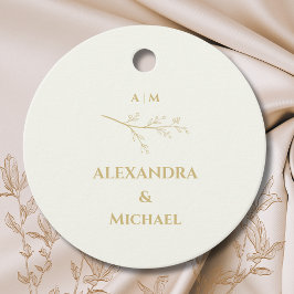Etiquetas Para Lembrancinhas Ivory Botanical Minimalist Wedding Thank You