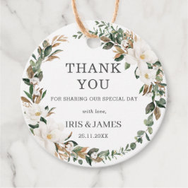Etiquetas Para Lembrancinhas Ivory Magnolia Floral Greenery Casamento Obrigado