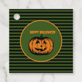 Etiquetas Para Lembrancinhas Jack-o-lanterno Pumpkin Striped