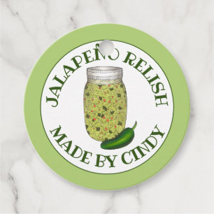 Etiquetas Para Lembrancinhas Jalapeno Jalapeño Quente-Pepper Relish Feita Em