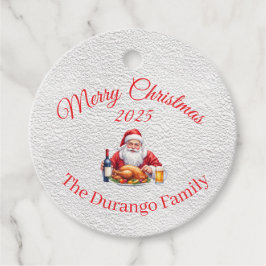 Etiquetas Para Lembrancinhas Jantar de Natal do Papai Noel Alegre Personalizáve