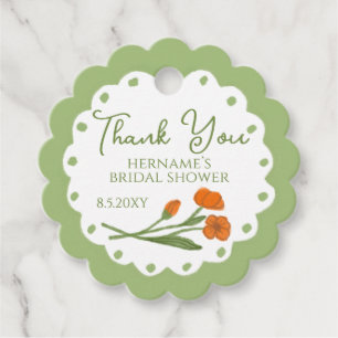 Etiquetas Para Lembrancinhas Jardim Floral Laranja Verde Caprichoso Pintado à M
