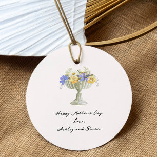 Etiquetas Para Lembrancinhas Jardim Romântico Toscano Vaso de Flores Dia das Mã