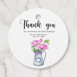 Etiquetas Para Lembrancinhas Jarro aquoso de flores - obrigado chá de fraldas