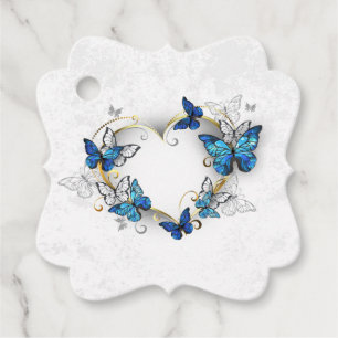 Etiquetas Para Lembrancinhas Jewelry Heart with Butterflies Morpho