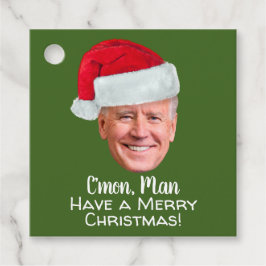 Etiquetas Para Lembrancinhas Joe Biden Santa Hat C'mon Man - Feliz Natal