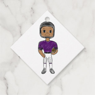 Etiquetas Para Lembrancinhas jogador de futebol retrô vintage roxo preto simple