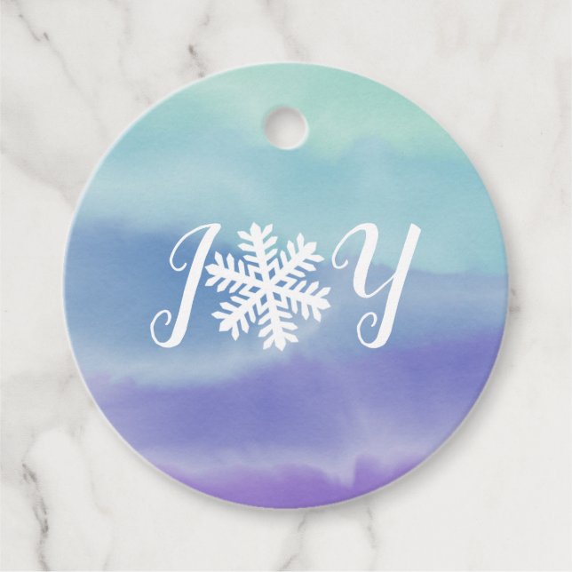 Etiquetas Para Lembrancinhas Joy Snowflake (Frente)