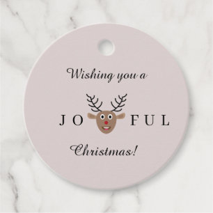 Etiquetas Para Lembrancinhas Joyful Christmas Cute Reindeer Blush Holiday Gift