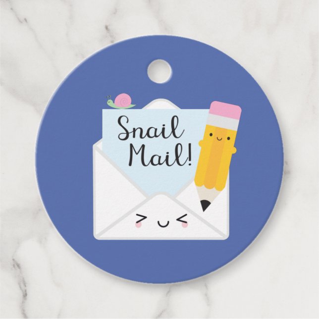 Etiquetas Para Lembrancinhas Kawaii Snail Mail (Frente)