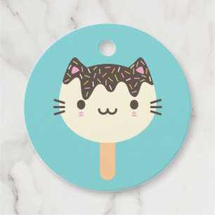 Etiquetas Para Lembrancinhas Kawaii Summer Ice Lolly Popsicle Cat
