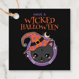 Etiquetas Para Lembrancinhas Kawaii Witch Cat Halloween